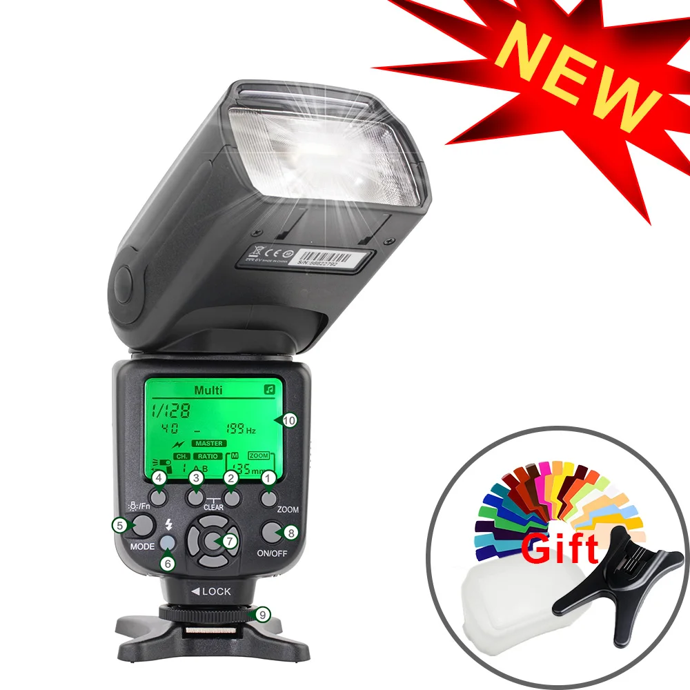 Zomei TTL High Sync Speed Flash Camera Speedlite Flash Light for Nikon DF D90