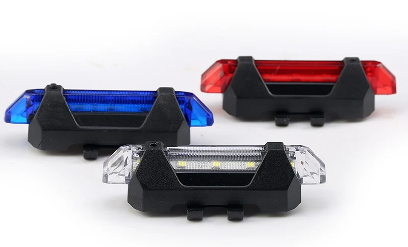Best Dropshipping 5 LED Rear Safety Warning Bike Light Bicycle Night Cycling Tail Light USB Rechargeable Red Bike Accessories 7