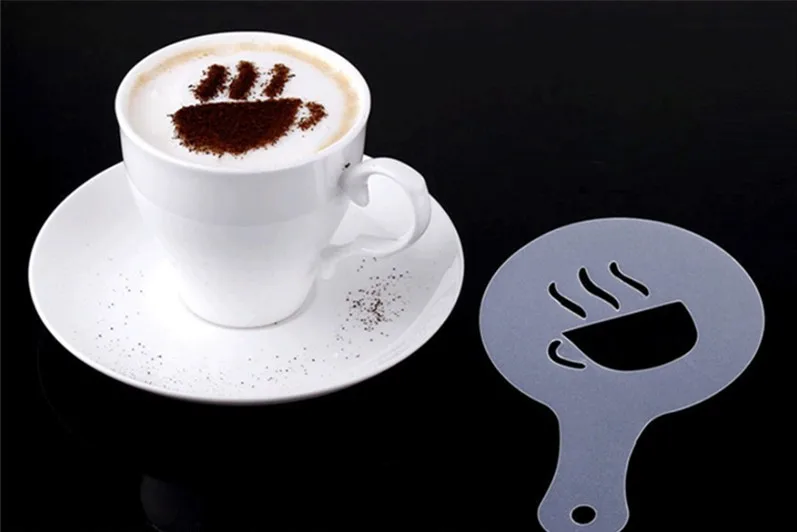 16 шт Необычные трафарет для кофе молочный торт шоколадный шаблон формы кофе капучино шаблон для латте формы для посыпания Duster Спрей инструменты-TH