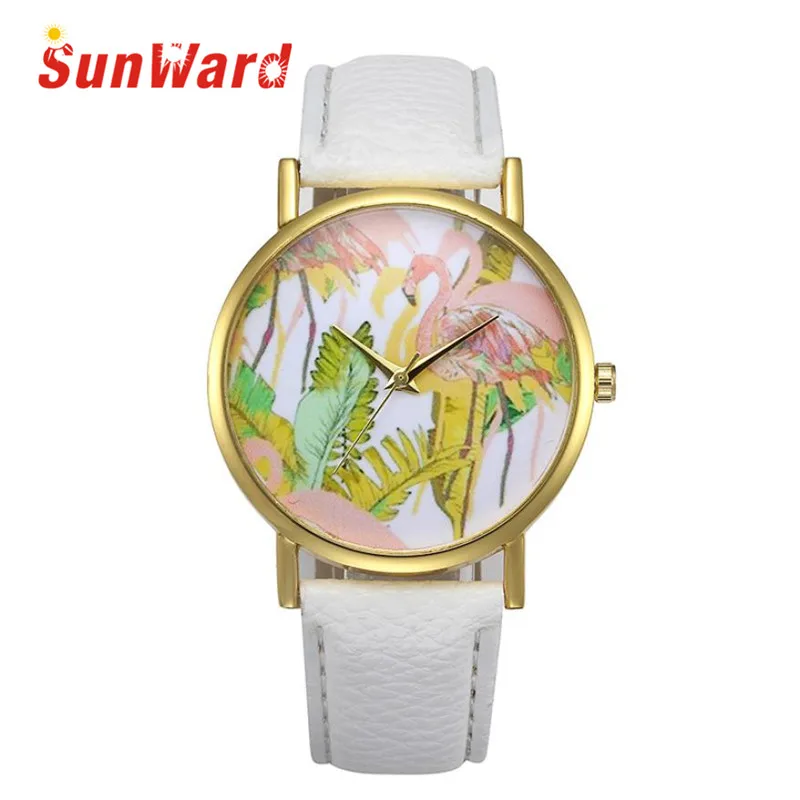 Sunward Relogio Feminino Saat Clock Retro Design Leather Band Analog Alloy Quartz Wrist Fashion font b