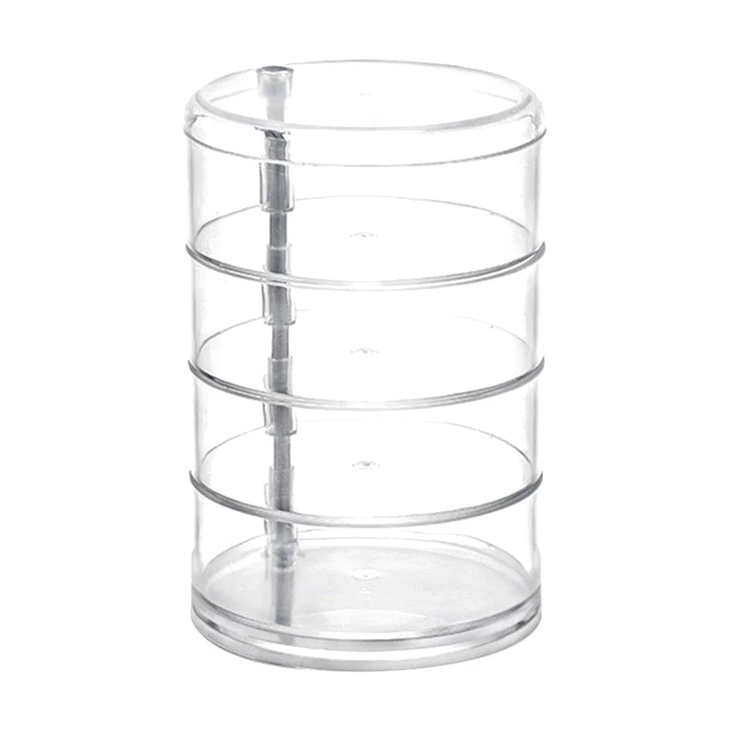 

Clear Plastic 4 Tiers 360 Degree Rotation Cosmetic Makeup Beauty Products Storage Case Jewelry Accessories Organizer Box Holder