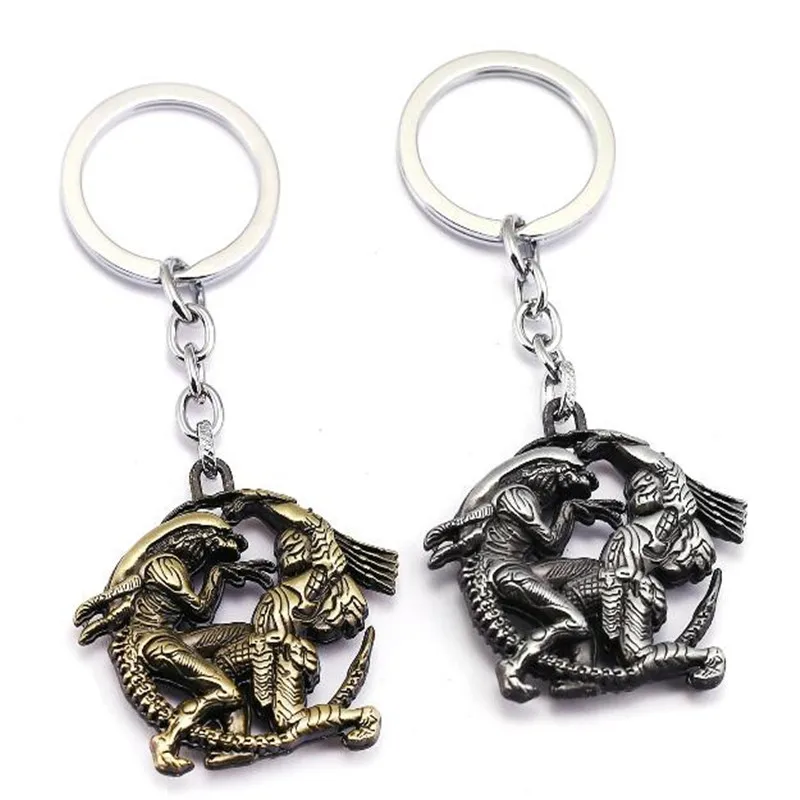 

Fashion Dropshipping Movie Jewelry Aliens Predator Keychain 3D Game Key Chains Alien Queen Pendant Keyring Hold Metal