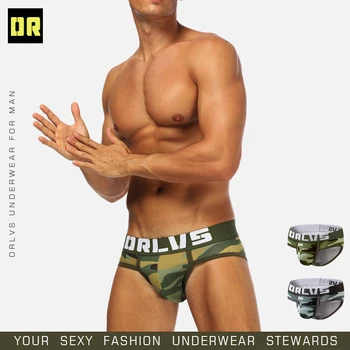 

ORLVS Brand Mens Sexy Underwear Men Briefs Cotton Camouflage Gay Men Undrewear Calzoncillos Slip Ropa Interior Hombre OR141