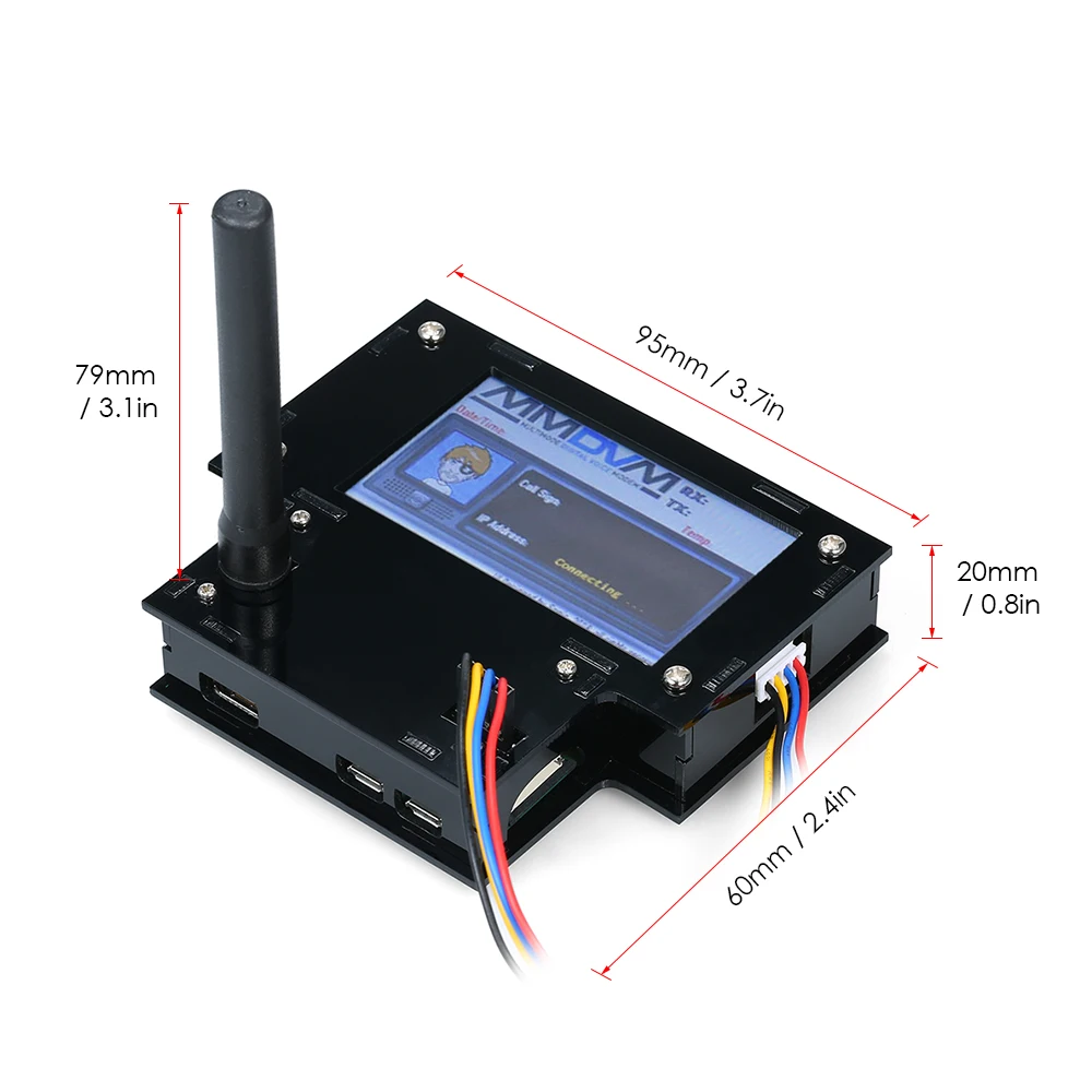 MMDVM HS Hat модуль расширения точки доступа+ Материнская плата для Raspberry pi zero w+ 3," lcd+ 8G карта памяти+ чехол P25 DMR YSF