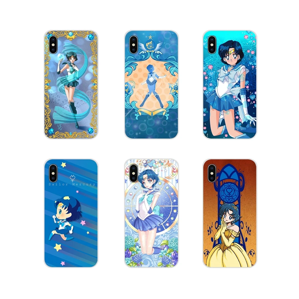Sailor moon Mercury Flexible For Samsung Galaxy S3 S4 S5 Mini S6 S7 Edge S8 S9 S10 Lite Plus Note 4 5 8 9 TPU Case Covers | Мобильные