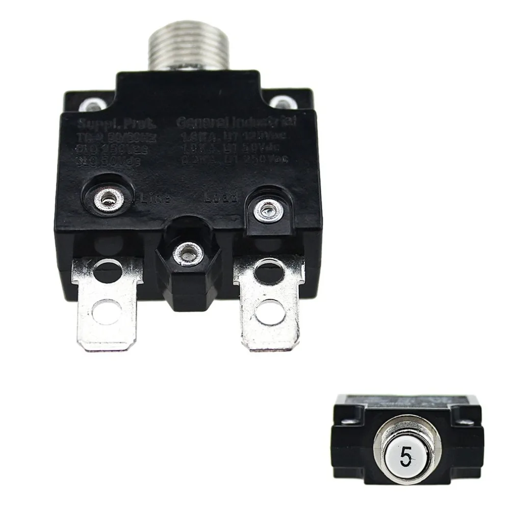 

New 5A/10A/15A/20A/30A Circuit Breaker Waterproof Push Button Resettable Thermal Fuse Circuit Breaker Panel Mount