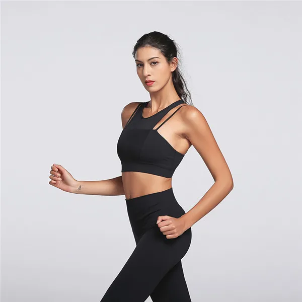 

Free Shipping Women Sports Yoga Solid Fitness Bra Sexy Mesh Gym Tank Top Size S-L