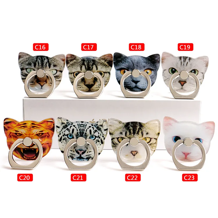 

Phone Socket Hot Sales 1 Piece Acrylic Universal Mobile Phone Holder Stand Lovely Kitty Head Cartoon Smartphone Rings
