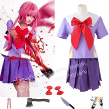 Nuevo 2016 Mujeres de Halloween Anime Diario de Futuro de Mirai Nikki segundo Gasai Yuno Cosplay