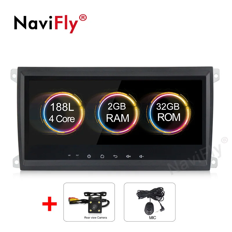 NaviFly 8,8 ''Android 9,1 автомобильный DVD мультимедийный плеер gps навигация для Porsche Cayenne 2003-2010 радио fm стерео головное устройство - Цвет: add camera