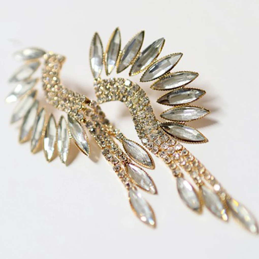 

Brand new Elegant Girl Women Wing Tassel Rhinestone Earrings Long Drop Ear Rings Lady Jewelry for Wedding Party Beautiful
