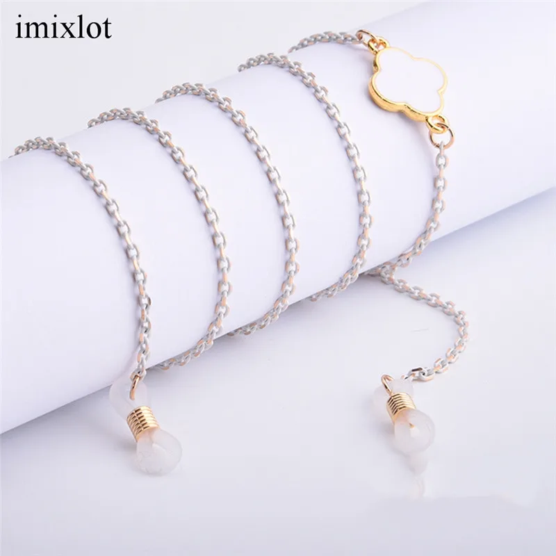 Imixlot Высокое качество декоративные черные/белые цветочные очки цепочка на шею