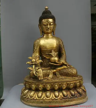 

32'' China Tibet Bronze Medicine Buddha Bhaisajyaguru Shakyamuni Statue