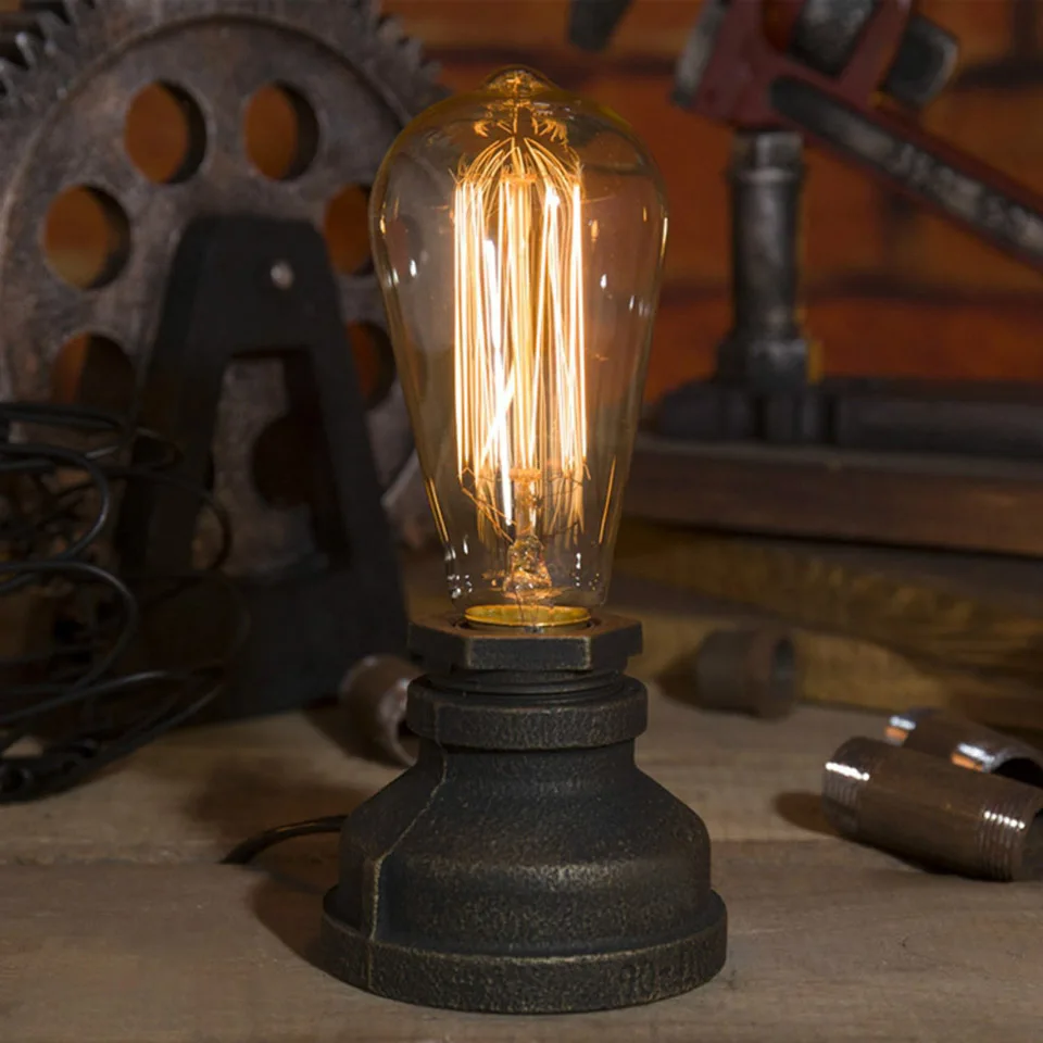  OYGROUP Loft E27 Table Lamp Edison Bulb For Living Room Bedroom Bedside Home Decor Coffee Shop Bar  - 32819892169