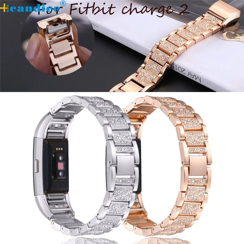 

OTOKY Perfect Gift Crystal Stainless Steel Watch Band Wrist strap For Fitbit charge 2 Smart Watch nov27
