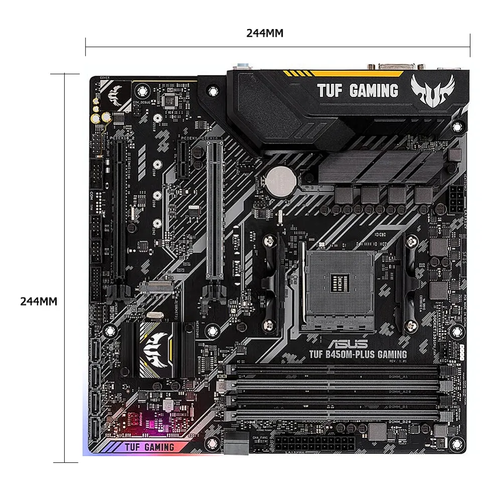 Материнская плата ASUS TUF B450M-PLUS ATX AM4 Socket GAMING AMD B450 настольная двухканальная материнская плата DDR4