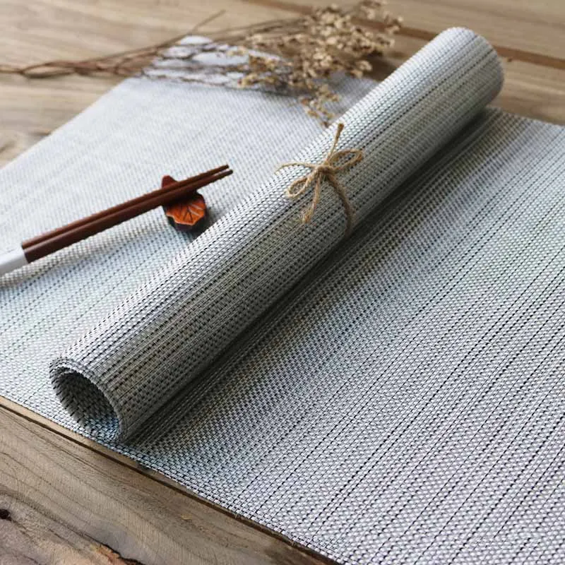 45*30CM Table Mat Rectangular PVC Non-Slip Bowl Plate Cup Pads Braided Placemat Heat Insulation Pad Kitchen Accessories