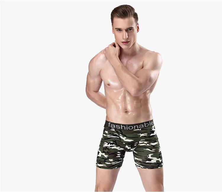 mens cotton boxer shorts Men Boxers Camouflage Long Underwear Short Boxer Breathable Shorts Mens Boxers Underpants Hombres Boxeador Big Size XXXXL male boxers