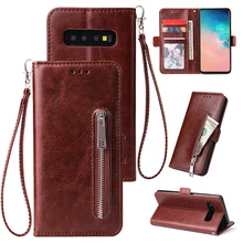Бумажник с застежкой-молнией чехол для телефона для samsung S10 плюс S10e S8 S9 Note 8 9 A5 A6 A8 A10 A20 A50 A70 M10 Флип кожаный чехол для телефона чехол