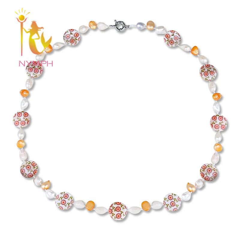 

[NYMPH] Baroque Pearl Necklace Natural Fresh Water New Fashion Charm Trendy Long Necklace For Party Women Girl Bijouterie[X216]