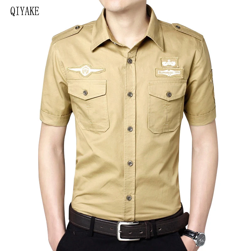 Brand Men's Shirt 2017 Summer Men Shirt Short Sleeve Military style