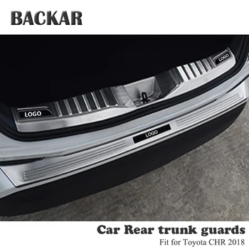 

BACKAR 1pc Auto Car Rear Trunk Bumper Stickers For Toyota CHR C-HR 2017 2018 Accessories Trunk Door Trim Anti Collision