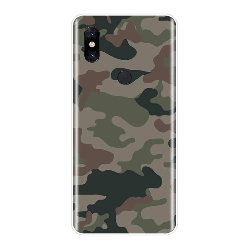 Чехол накладка для Xiaomi Mi Note Mix 1 2 2S 3 мягкий силиконовый Камуфляжный армейский