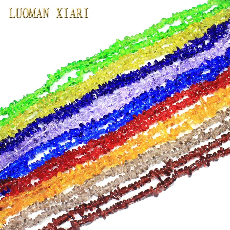 

Wholesale 5-8 mm Gravel Shape Colorful Irregular Glass Crystal Stone Beads For Jewelry Making DIY Bracelet Necklace Strand 34''