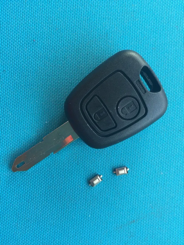 

1pcs of New Replacement Key blank For Peugeot 206 2 Button Remote Key Shell no logo Uncut NE73 Blade+ 2pcs micro swicthes