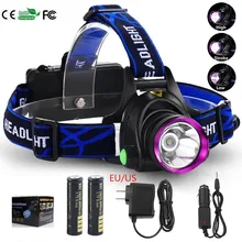 2000LM LED Headlamp CREE XML T6 3 Modes Rechargeable Headlight Head Lamp Spotlight For Hunting+Charger(US EU)+2X18650battery