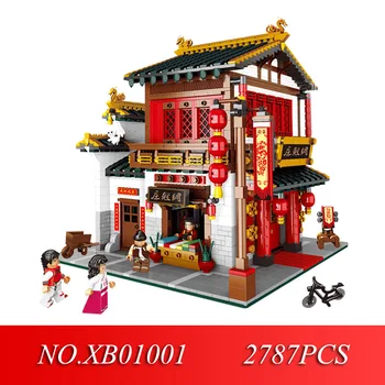 

XINGBAO 01001 Creative Chinese Style The Chinese Silk and Satin Store Set Educational Building Blocks Bricks Toys Model