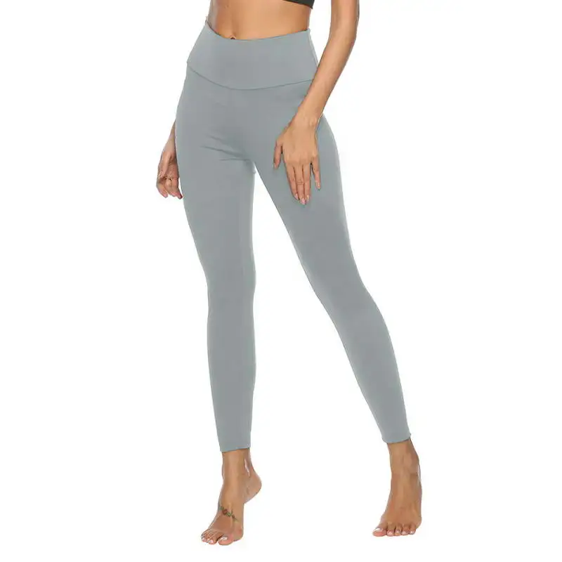 2019 стильные женские однотонные штаны с высокой талией для спортивной йоги, леггинсы, тянущиеся, большие размеры, спортивная одежда