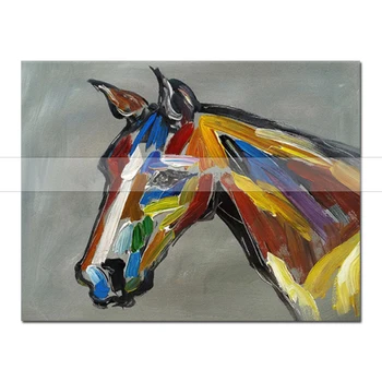 

Free Shipping Animal Horse Oil Paints Abstract Pop Horse Oil Painting On Canvas Handmade Animal Oil Painting For Home Wall Decor