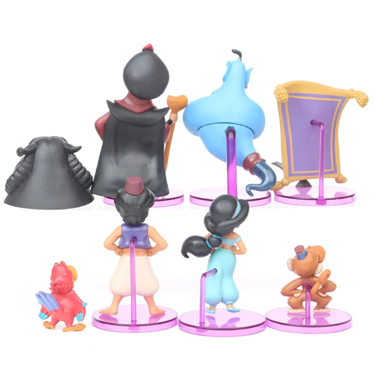 8pcs/set Disney 2-10cm Aladdin Pvc Action Figures Cute Cartoon Princess Doll Jasmine Genie Jafar Toys Models Gift for Childrens 8pcs/set Disney 2-10cm Aladdin Pvc Action Figures Cute Cartoon Princess Doll Jasmine Genie Jafar Toys Models Gift for Childrens
