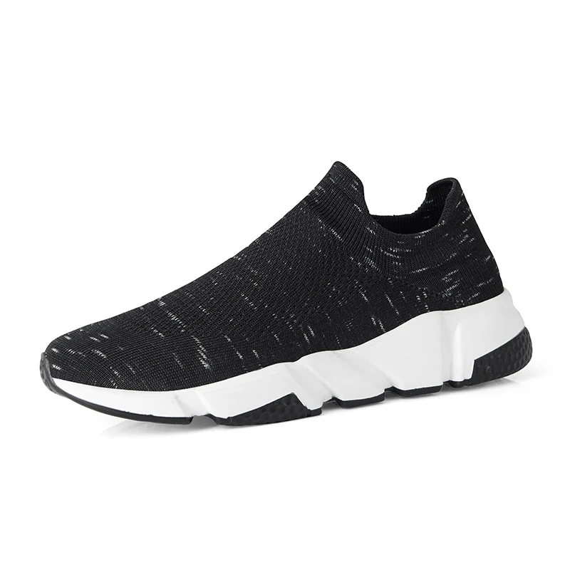 

2019 New Fashion Men Casual Shoes Slip on Lightweight Comfortable Breathable Man Walking Sneakers Gray Black Male Soft Trainer