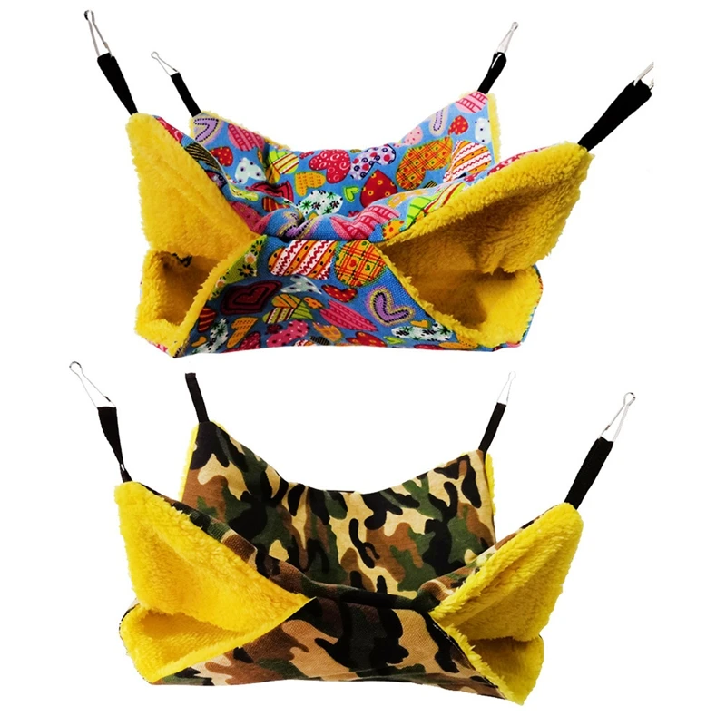 

Pet Hamster Hammock Bed Mat Cute Small Animal Suspended Warm Plush Double-deck Guinea Pig Rabbit Hanging Bed Cage Guinea pig