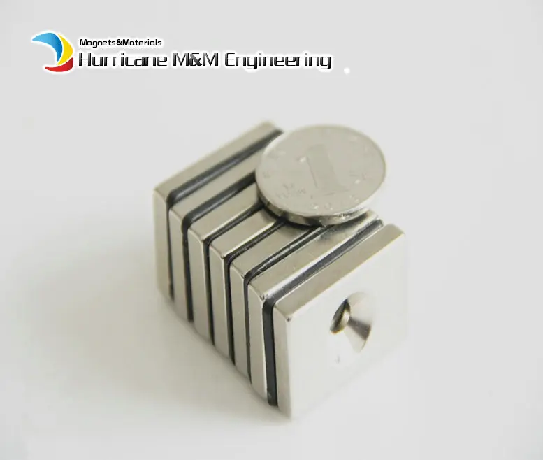 

20pcs/lot NdFeB Fix Magnet 30x20x5 mm with 5 mm Screw Countersunk Holes Block N42 Neodymium Rare Earth Permanent Magnet