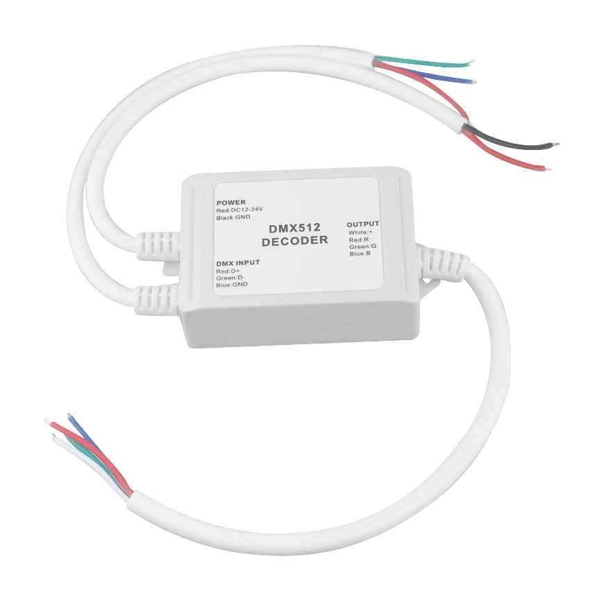 

DC12-24v Waterproof DMX Decoder rgb controller convert dmx512 signal into pwm signal to drive rgb led strip output 3 channel 12A