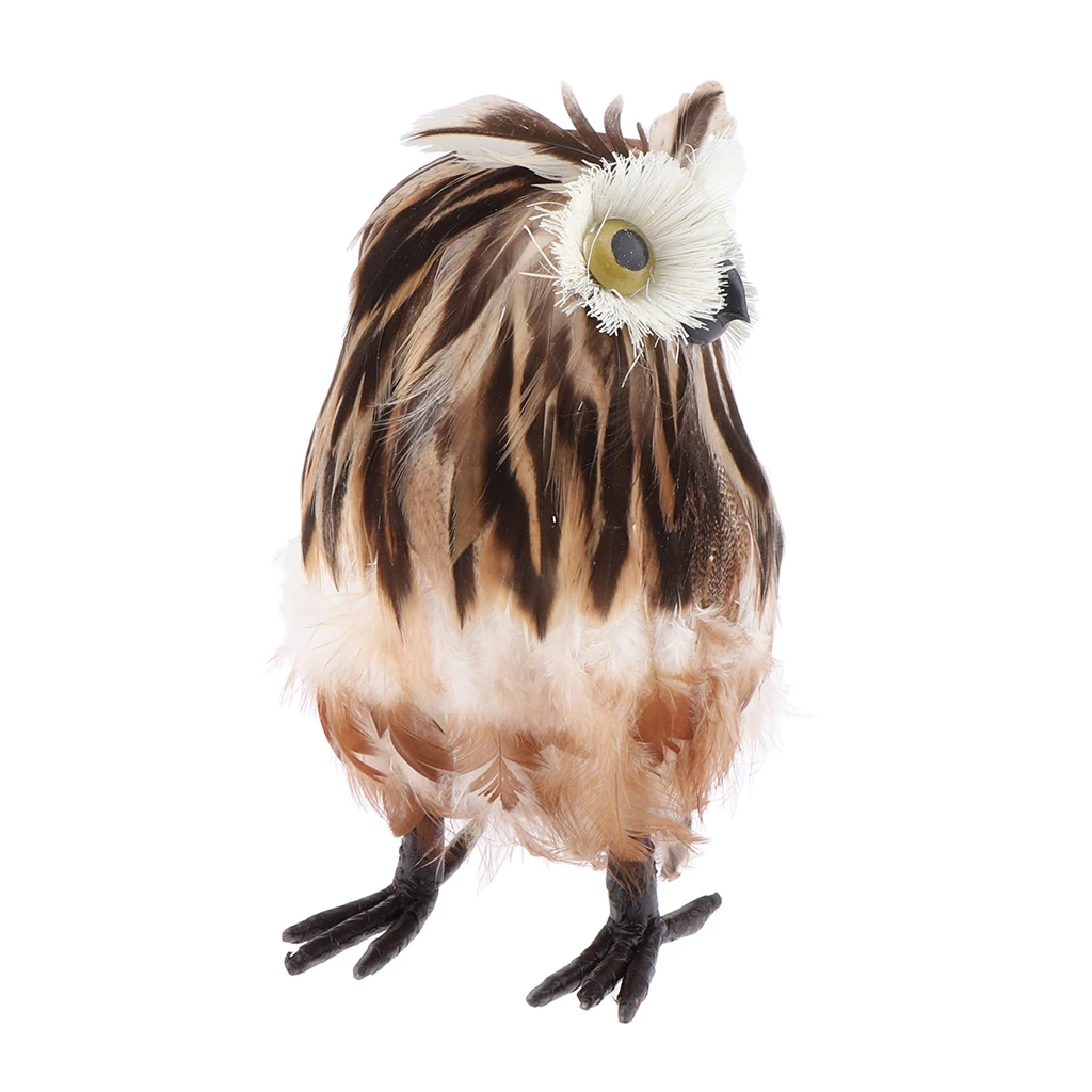Realistic Plush Owl Decor, Kids Educational Toys, 7-inch, Brown
