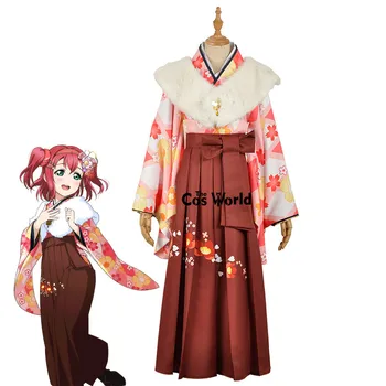 

Love Live Sunshine Aqours Kurosawa Ruby Taisho Kimono Yukata Dress Outfit Anime Cosplay Costumes
