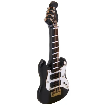 

MACH 1/12 Dollhouse Miniature Musical Instrument Black E Guitar