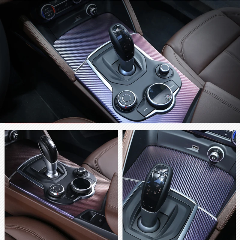 5D углеродное волокно декоративная наклейка Накладка для Alfa romeo Giulia Автомобильный интерьер центральный Контроль Переключения передач Панель автомобиля Стайлинг