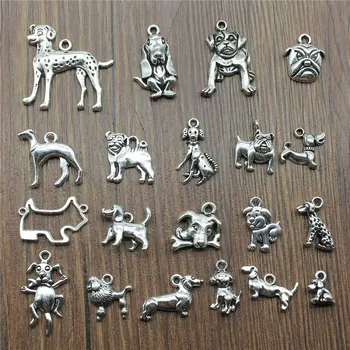 

15pcs Antique Silver Color Dog Pendant Charms Dog Charms Cute Dog Charms For Jewelry Making DIY Craft