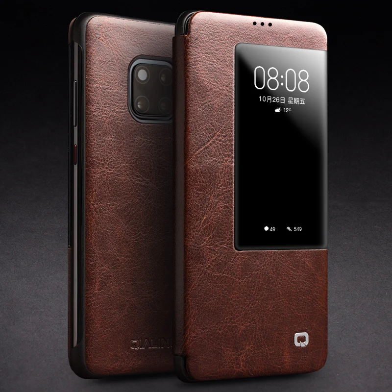 

Intelligent Sleep Window Case For Huawei Mate 20 Pro Case 100% Genuine Leather Case For Huawei Mate 20Pro LYA-AL00 Cowhide Case