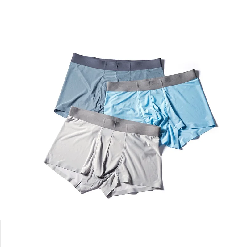 Koop Luxe Ultra Dunne Boxers Zachte Ijs Zijde Boxer Mannen Ademend Glad Boxer Effen Transparant Boxers Heren Ondergoed 2 stks partij
