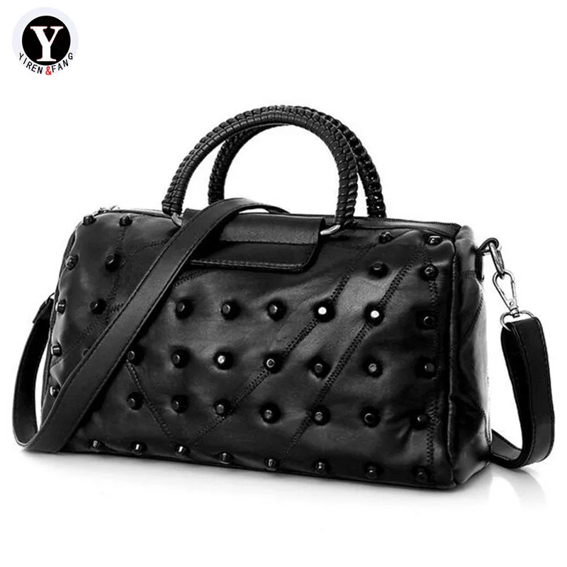 

Yirenfang Fashion Women Bag Rivet Weaving Pu Leather Bags Handbags Women Famous Brands Shoulder Bags For Women Crossbody Bag