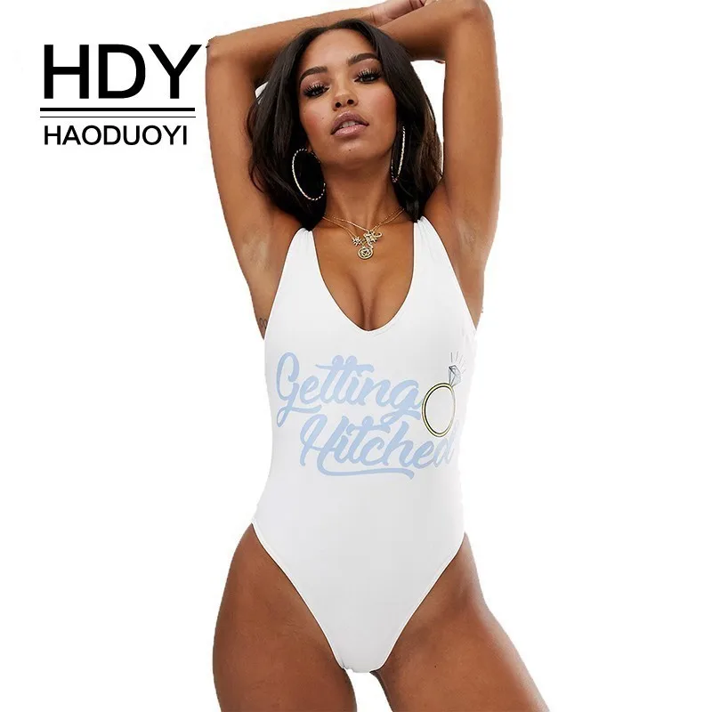 HDY Haoduoyi сексуальный цельный костюм с надписью бретельками на спине для ванной