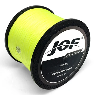 JOF 8 Strands 1000M 500M 300M PE Braided Multifilament Fishing Line Japan Multicolour Fishing Weave Extreme Super Strong Yellow