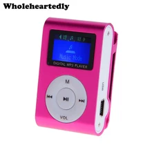 Новое поступление мини клип Mp3 плеер Музыкальный динамик Портативный ЖК-экран металлический TF/SD слот с MP3+ наушники+ USB кабель