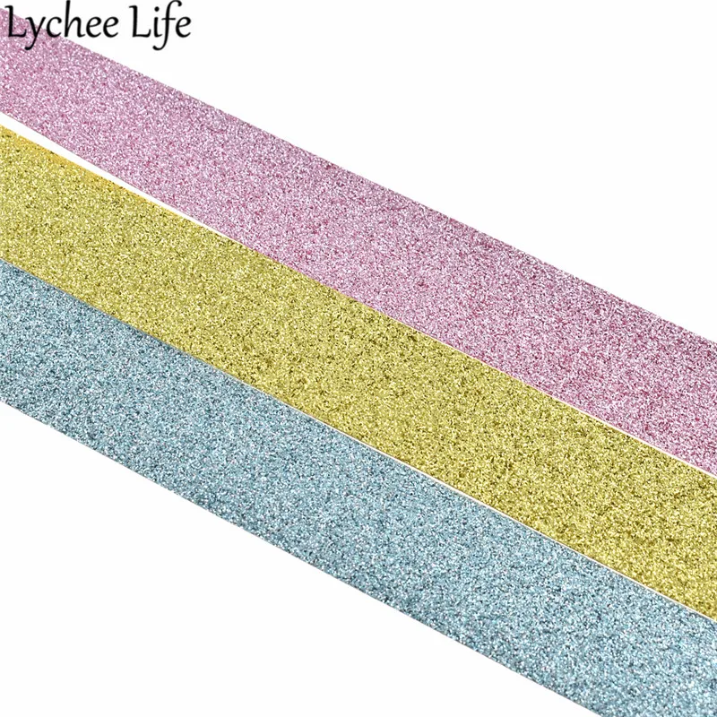 

Lychee Life Chic Chunky Glitter Ribbon Blingbling Fabric Ribbon DIY Handmade Sewing Dress Clothes Supplies